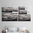 Marshland, Serene, Nature, Black and White, Framed Canvas Print, Landscape Painting, Rustic Wall Art, Cabin Decor, Neutral Tone Art