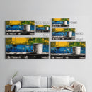 Abstract Mug Art, Colorful Kitchen Decor, Coffee Lover Gift, Modern Wall Art, Framed Canvas Print, Vibrant Home Accent