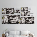 Monochrome Face Art, Edgy Black White Painting, Street Art Print, Urban Loft Decor, Framed Canvas Print, Unique Statement Piece