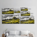 Rolling Hills Landscape, Peaceful Countryside Art, Green Field Painting, Rustic Home Decor, Framed Canvas Print, Serene Wall Accent