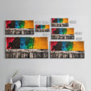 Colorful Abstract, Modern Wall Art, Bold Geometric Design, Expressive Painting, Living Room Accent, Artistic Home Decor, Canvas Print