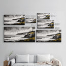 Rugged Coast, Ocean Horizon, Green Cliffs, Canvas Print, Coastal Landscape, Nautical Wall Art, Modern Home Decor, Living Room Art