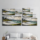 Foggy Shoreline, Rolling Waves, Coastal Landscape, Framed Canvas Print, Beach House Wall Art, Minimalist Decor, Modern Seascape Art