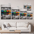 Fishing Boats, Nautical Decor, Coastal Wall Art, Harbor Painting, Framed Canvas Print, Rustic Art, Beach House Wall Art, Living Room Decor
