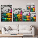 Colorful Canyon, Nature Painting, Abstract Wilderness, Vibrant Landscape, Canvas Print, Adventurous Art, Boho Decor, Office Wall Art