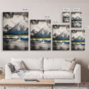 Mountain Reflections, Ice Peaks, Nature Landscape, Serene Wilderness, Canvas Print, Adventure Art, Cabin Decor, Living Room Wall Art