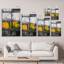 Industrial Texture, Abstract Modern Art, Yellow Green Minimalist, Contemporary Home Decor, Statement Wall, Framed Canvas Print, Gift Idea