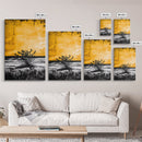 Golden Horizon, Minimalist Desert Art, Warm Sunset Tones, Contemporary Landscape, Boho Home Decor, Framed Canvas Print, Gift Idea