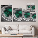 Ocean, Emerald Waters, Coastal Wall Art, Framed Canvas Print, Beach Aesthetic, Nautical Decor, Sea Foam Waves, Tranquil View