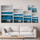 Ocean Waves, Coastal Abstract, Bold Blue, Canvas Print, Beach Wall Art, Modern Minimalist Painting, Bedroom Wall Decor