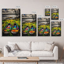 Boho Shoes, Colorful Summer Art, Coastal Decor, Relaxing Nature Scene, Eclectic Wall Art, Abstract Expressionism, Canvas Print