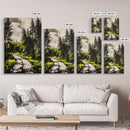 Forest Path, Nature Wall Art, Rustic Landscape, Cabin Decor, Outdoor Aesthetic, Greenery Painting, Framed Canvas Print