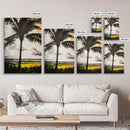 Palm Tree, Tropical Wall Art, Beach House Decor, Relaxing Coastal Print, Island Aesthetic, Monochrome Painting, Framed Canvas Print