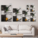 Greenery Abstract Painting, Textured Black White Art, Canvas Print, Minimalist Wall Art, Living Room Decor, Modern Home Accent