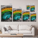 Textured Abstract Blocks, Orange White Black, Canvas Print, Contemporary Wall Art, Industrial Home Decor, Modern Painting