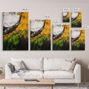 Abstract Horn, Black and Yellow Modern Painting, Bold Expressionist Art, Framed Canvas Print, Contemporary Office or Loft Wall Decor