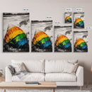 Seashell Painting, Colorful Coastal Art, Beach House Wall Decor, Ocean Inspired Print, Framed Canvas Print, Nautical Wall Art