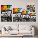 Industrial Abstract, Modern Wall Art, Bold Textured Painting, Framed Canvas Print, Contemporary Office Decor, Unique Statement Piece