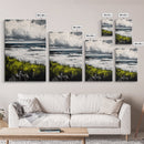 Ocean Waves, Storm Clouds, Coastal Drama, Seascape Wall Art, Framed Canvas Print, Modern Home Decor, Blue Gray Tones, Beach Aesthetic