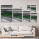 Ocean Waves, Coastal Wall Art, Beach House Decor, Canvas Print, Nautical Artwork, Minimalist Seascape, Blue and Green Painting