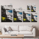 Cliffside View, Ocean Landscape, Modern Coastal Canvas Print, Beach House Wall Art, Black and White Decor, Contemporary Artwork