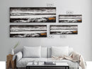 Moody Lake, Black and White Landscape, Canvas Print, Rustic Wall Art, Cabin Decor, Modern Minimalist Art, Office Artwork
