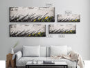 Grassy Field Painting, Minimalist Art, Nature Inspired, Modern Wall Decor, Black and White Art, Framed Canvas Print, Office Wall Art