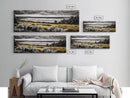 Coastal Storm, Moody Ocean Art, Dramatic Landscape, Black and Gold Print, Framed Canvas Print, Modern Wall Art, Beach House Decor