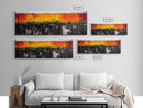 Fiery Abstract, Autumn Tones, Modern Expressionist, Framed Canvas Print, Fall Home Decor, Contemporary Art, Bold Wall Art, Statement Piece