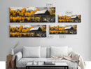 Rustic Cabin, Autumn Mountain Art, Western Wall Decor, Farmhouse Art, Fall Home Decor, Framed Canvas Print, Living Room Wall Art