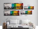 Abstract Mountains, Vibrant Landscape, Modern Colorful Art, Living Room Wall Decor, Framed Canvas Print, Large Canvas, Boho Wall Art