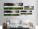 Green Field, Monochrome Forest, Abstract Landscape, Modern Canvas Print, Framed Canvas Print, Minimalist Nature Art, Living Room Wall Decor