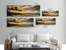Golden Beach Sunset, Coastal Wall Art, Framed Canvas Print, Tropical Home Decor, Relaxing Seascape, Living Room Wall Art, Ocean Sunset Art