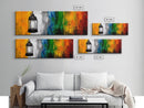 Lantern Abstract Art, Colorful Rustic Decor, Modern Cabin Wall Art, Bright Festival Painting, Bohemian Aesthetic, Framed Canvas Print