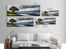 Stormy Landscape, Dramatic Tree Art, Coastal Wall Art, Nature Inspired Decor, Framed Canvas Print, Living Room Art, Moody Wall Art, Blue Tones