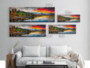 Vibrant Sunset, Mountain Lake Art, Autumn Landscape, Framed Canvas Print, Nature Decor, Living Room Art, Cabin Wall Art