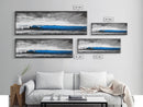 Blue Wave, Stormy Ocean, Abstract Seascape, Beach Home Decor, Canvas Print, Coastal Wall Art, Minimalist Style, Bedroom Artwork