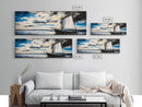 Sailing Boat, Ocean Art, Framed Canvas Print, Nautical Wall Art, Coastal Decor, Blue Sky Painting, Large Wall Art, Office Decor
