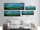 Ocean Wave, Deep Blue Seascape, Underwater Scene, Green and Blue, Coastal Home Decor, Tropical Wall Art, Framed Canvas Print