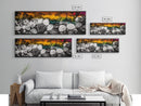 Abstract Stones, Modern Art, Vibrant Wall Decor, Canvas Print, Black White Orange, Office Art, Contemporary Home Decor, Large Wall Art
