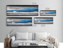 Ocean Horizon, Blue Waves, Coastal Landscape, Framed Canvas Print, Minimalist Seascape, Nautical Wall Art, Living Room Artwork