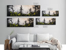 Misty Forest Painting, Black and White Landscape, Abstract Nature Art, Modern Minimalist Wall Art, Monochrome Decor, Framed Canvas Print
