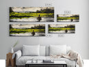 Man, Water, Reflection, Framed Canvas Print, Serene Landscape Art, Tranquil Wall Decor, Nature Inspired Painting, Moody Green Aesthetic
