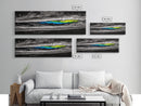 Black, White, Wave, Framed Canvas Print, Surf Wall Art, High Contrast Ocean Scene, Modern Coastal Decor, Contemporary Wave Painting, Monochrome