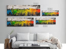 Desert Cactus, Colorful Southwest Art, Boho Wall Decor, Rustic Western Style, Abstract Painting, Framed Canvas Print, Living Room Wall Art