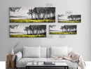 Lakeside Trees, Tranquil Landscape Art, Serene Nature Print, Black White Wall Decor, Peaceful Home Aesthetic, Framed Canvas Print
