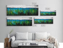 Ocean Grass, Coastal Wall Art, Blue Green Abstract, Framed Canvas Print, Beach House Decor, Serene Art, Minimalist Seascape, Tranquil Home Decor