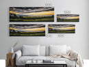 Golden Field, Sunset Overlook, Nature Landscape, Framed Canvas Print, Dramatic Sky, Rolling Hills, Rustic Farmhouse Decor, Large Wall Art