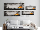 Wildfire Horizon, Dramatic Nature Art, Wilderness Wall Decor, Canvas Print, Black and White Art, Abstract Fire Painting, Rustic Home Art