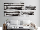 Mountain Reflections, Canoe Art, Wilderness Wall Decor, Canvas Print, Black and White Landscape, Lake House Art, Rustic Cabin Art